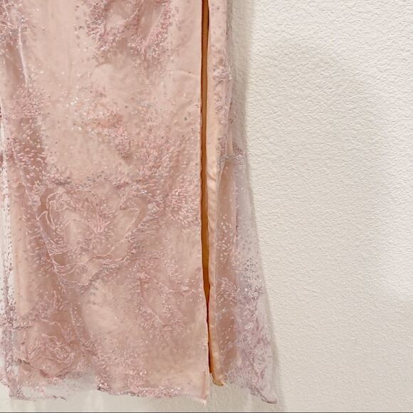 Marchesa Notte Tulle One Shoulder Flocked Glitter Gown US0 - Picture 10 of 12